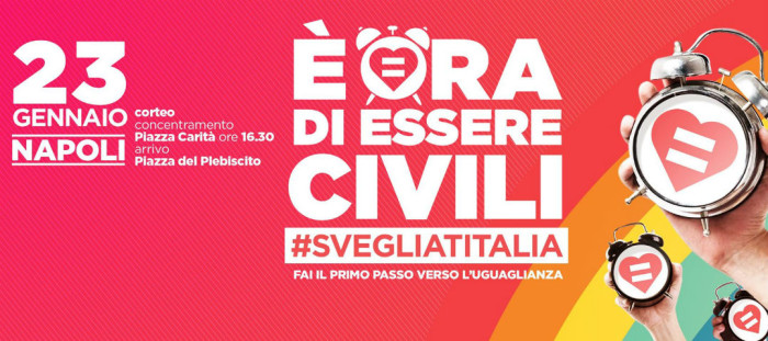 Svegliati Napoli corteo per unioni civili